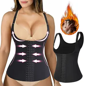 Waist Trainer Corset Women Tummy Control Body Shaper Sauna Tank Top Faja Shapewear，Ladies Waist Trainer Vest Underbust Corset Black Cincher