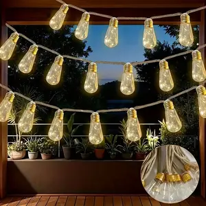 Solar Powered Outdoor Garden String Lights, 10/20 LED Bulbs, Durable Plastic, Automatic On/off, 8 Modes, Perfect Gift for Patio, Yard, Party, Led Lighting
