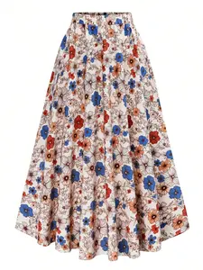Elegant Floral High-Waisted Midi Dress, Comfortable Slim-Fitting Design, Perfect for Daily Wear & Special Occasions