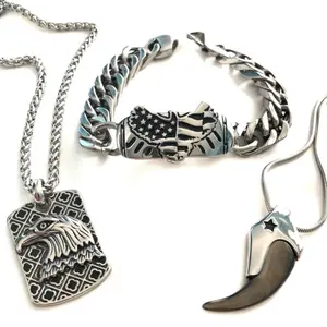 Papiichulo's Collection American Pride Set - Stainless Steel 316L Necklaces and Bracelets jewelry