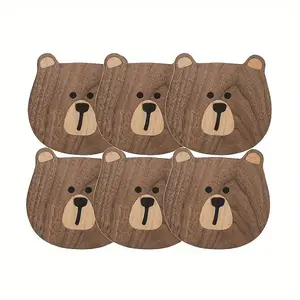 These 6 cute bear wooden coasters are heat-resistant and anti-slip, making them an ideal choice for Christmas or Thanksgiving gifts. They are perfect for table Settings, plates and cup holders. These wooden coasters feature bear patterns