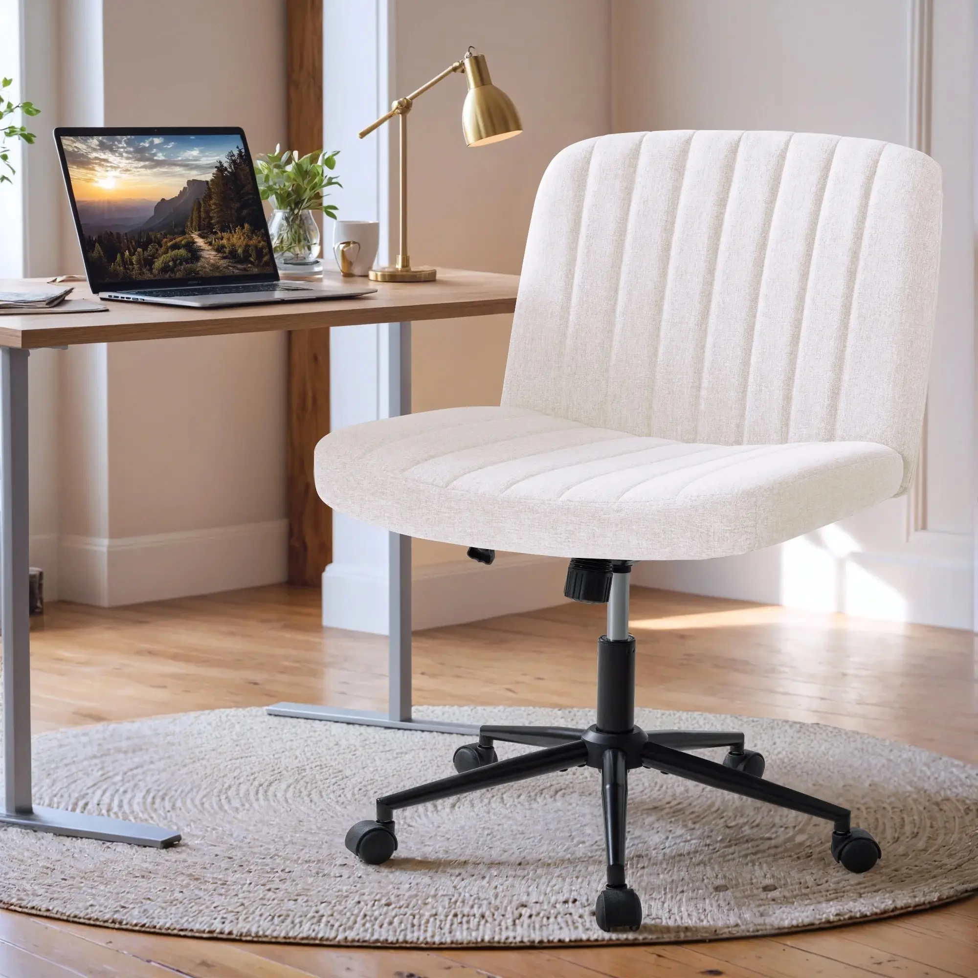 HOMALL Office Chair Height Adjustable Armless Chair Home Office Desk Chairs with Universal Wheels