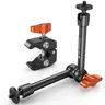 K&F CONCEPT 6-in Adjustable Magic Arm Clamp Kit, 1/4" & 3/8" Threaded Screws, 360° Ball Heads, Articulating Mount Accessories for Digital Camera, Action Cam, Monitor, Camera Cage, Bicycle, Desks, Cages