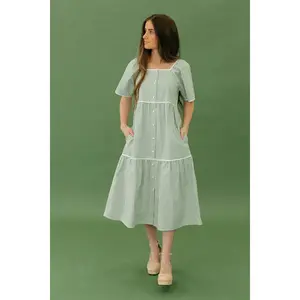 Hanna Dress-Green Gingham