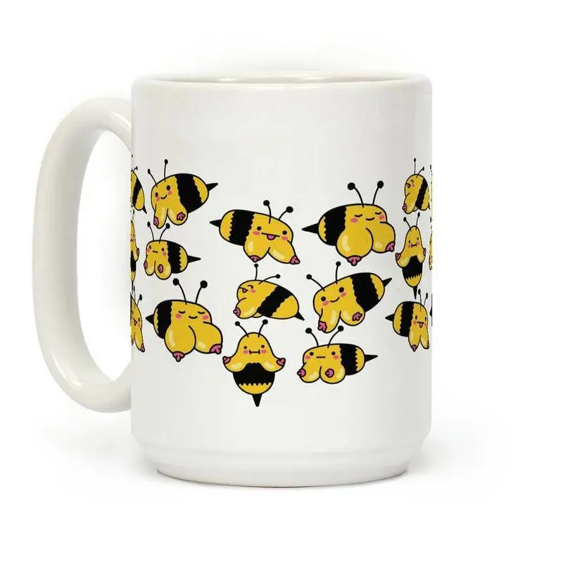[Sale off up to 65%] Boobees Pattern Coffee Mug, 11 oz or 15 oz Ceramic Drinkware with Large Handles, Printed in the USA