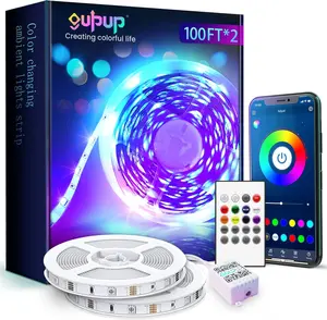 200 FT LED Strip Lights,Color Changing LED Lights for Bedroom,Built-in-Mic,Music Sync Tape Lighting,Phone Smart Controlled(APP+Remote+Mic)