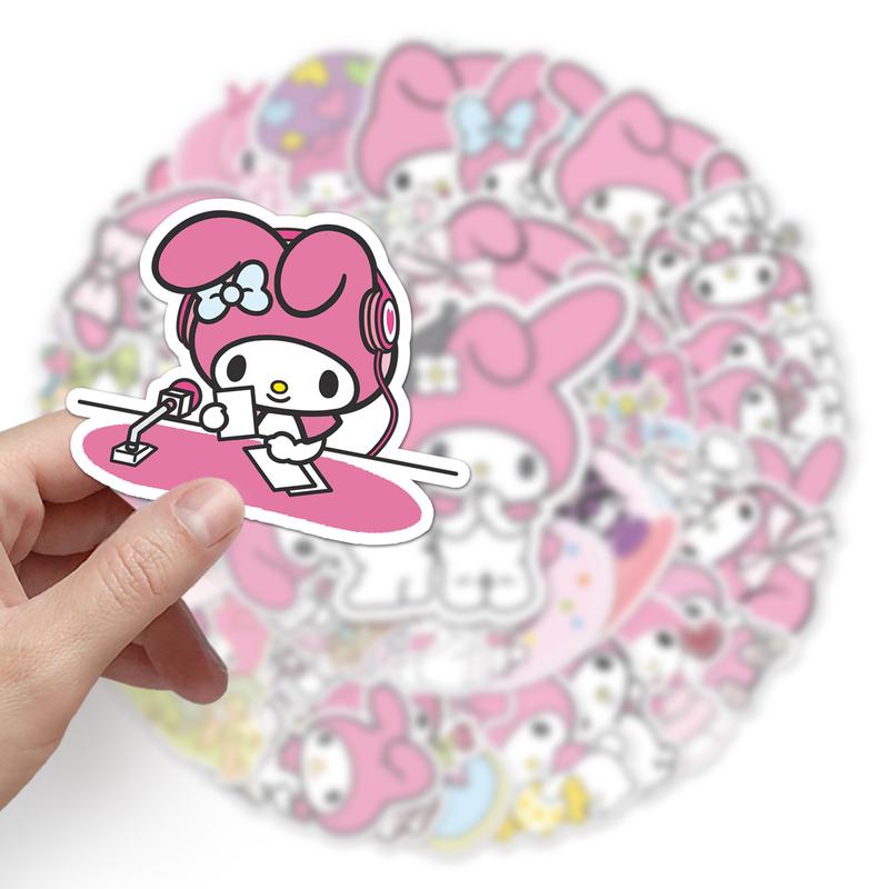 Sanrio Hello Kitty Stickers - 50pcs Assorted Designs Featuring Classic & Adorable Characters Perfect for Scrapbooking & Crafting