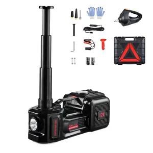 【Summervibes】VEVOR Upgaded Electric Car Jack with Extension Rod, Max. Height 20.9 inch, 5 Tons /11000 lbs, Electric Scissor Jack with Built-in Inflator, 12V Tire Change Replacement with Electric Impact Wrench & LED Light, Portable Jack kit for Sedan