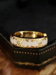 Vintage Artificial Zircon Ring for Women, Copper Inlaid Zircon, Casual Copper Jewelry Gift, Copper Rings, All Season Wedding Party Accessories