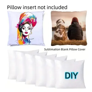 5/10pcs Sublimated blank pillow cover 16x16in/18x18in, white cushion case, pillowcase, Thermal transfer DIY picture pillowcase, Sublimated polyester pillowcase (does not include pillow insert)