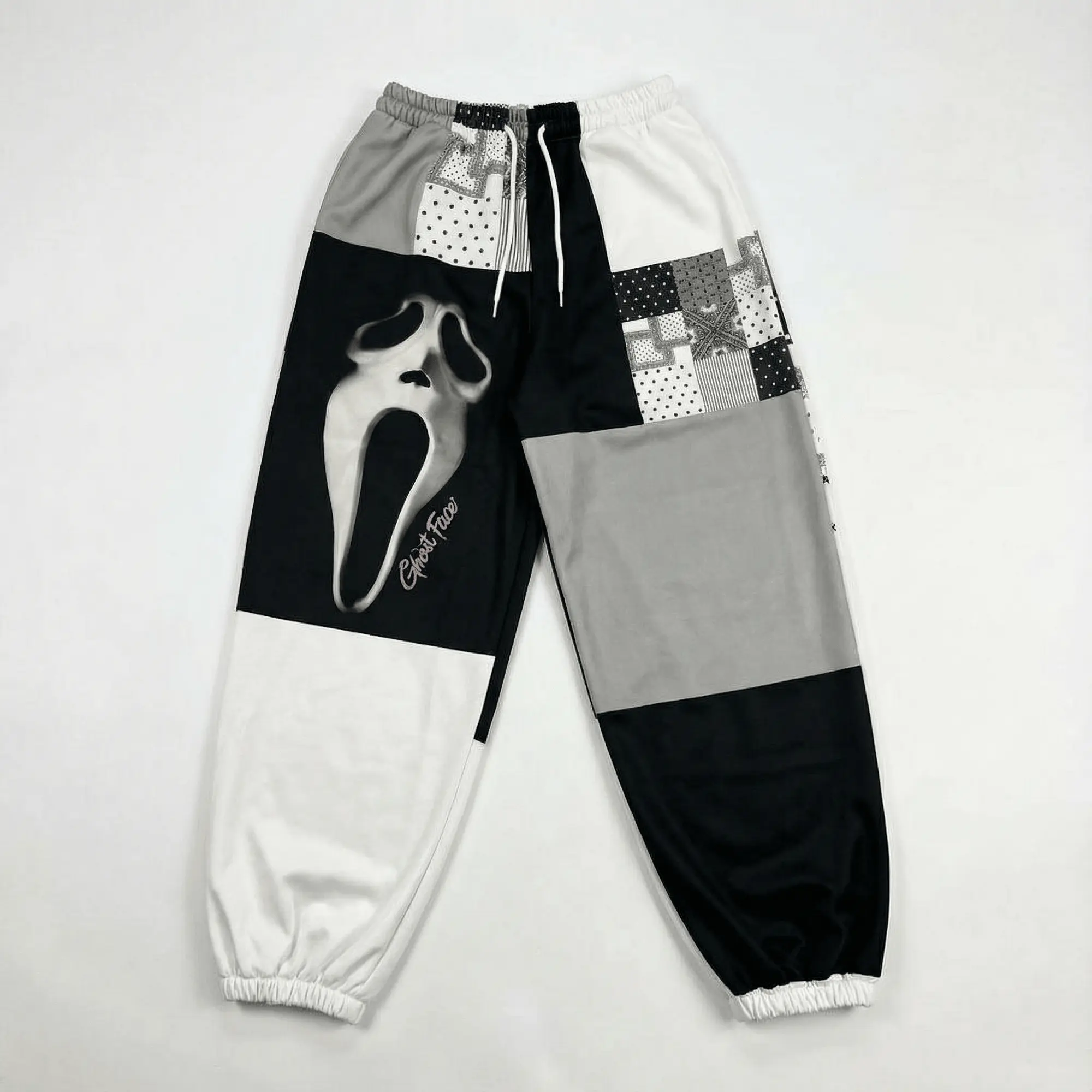 Horror Movie Character Halloween Sweatpants, Couple Matching Jogger Pants, Spooky Patchwork Streetwear Pants, Fall Winter Pants, For Men & Women, Gift For Couples