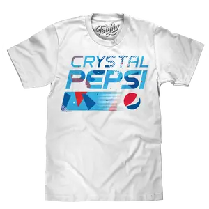 Crystal Pepsi Throwback Logo T-Shirt - White graphic tee 90s