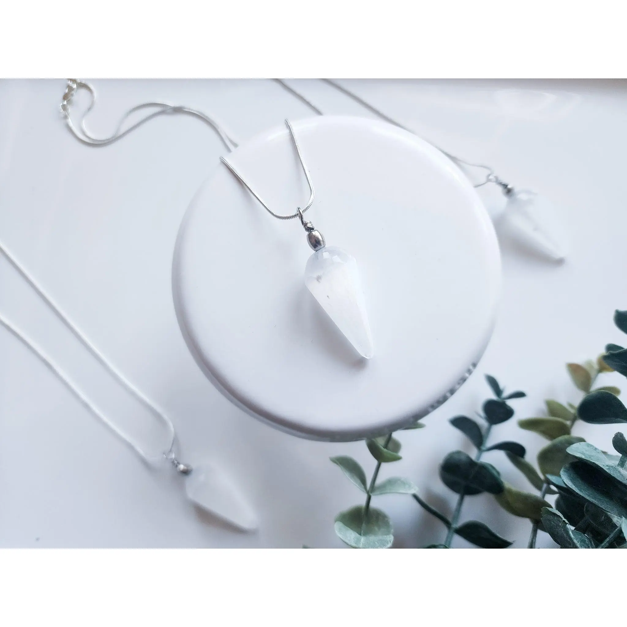 Selenite Pendulum Necklace