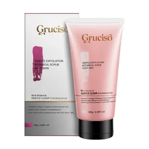 GRUCISO Gentle Exfoliating Gel, Nourishing & Moisturizing Deep Cleansing Face & Body Suitable, Multi-Botanical Scrub for All Skin Types