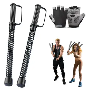 2PCS Ropeless Battle Rope – Portable Workout Ropes for Home Gym with Non-Slip Gloves, Low-Impact HIIT and Strength Workouts, Fitness Equipment for Full-Body Exercise,Men Women