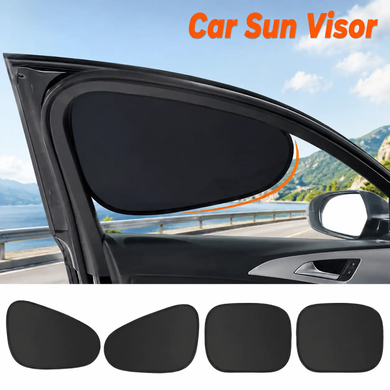 Women's 4PCS Foldable Magnetic Car Window Shades, Full Blackout Privacy Screens, UV Protection Sun Shields, Heat Blocker, Easy Storage, Universal Fit for Front & Rear Side Windows, Car Interior Accessories, Car Window Sun Shades