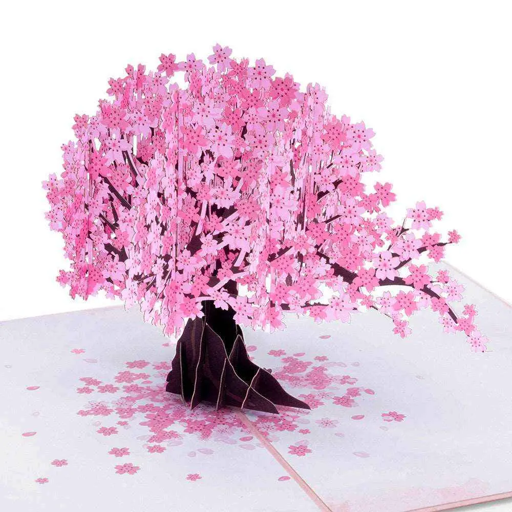 Paper Love 7x5 in Handmade Laser-Cut 3D Pop-Up Card - Office Stationery Floral Greeting Card for Mother’s Day, Anniversaries, Handcrafted Gift for Mom, Wife