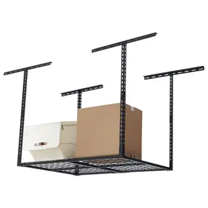 【GARVEE】Heavy Duty Garage Ceiling Storage Rack with Adjustable Height Steel Mount Shelf, Available in 48"x36" (550LBS Capacity) and 96"x36" (600LBS Capacity) Sizes for Robust Overhead Storage