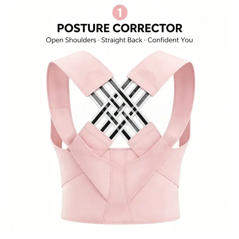 Unisex Posture Corrector – Comfortable & Breathable, Corrects Hunchback, Relieves Back Pain, Invisible "Back Brace" for Work, Home & Study