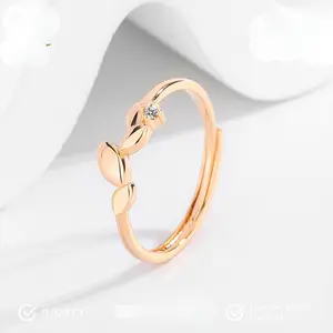 Laurel Leaf Moissanite Ring S925 - Round Cut - Lore Jewelry