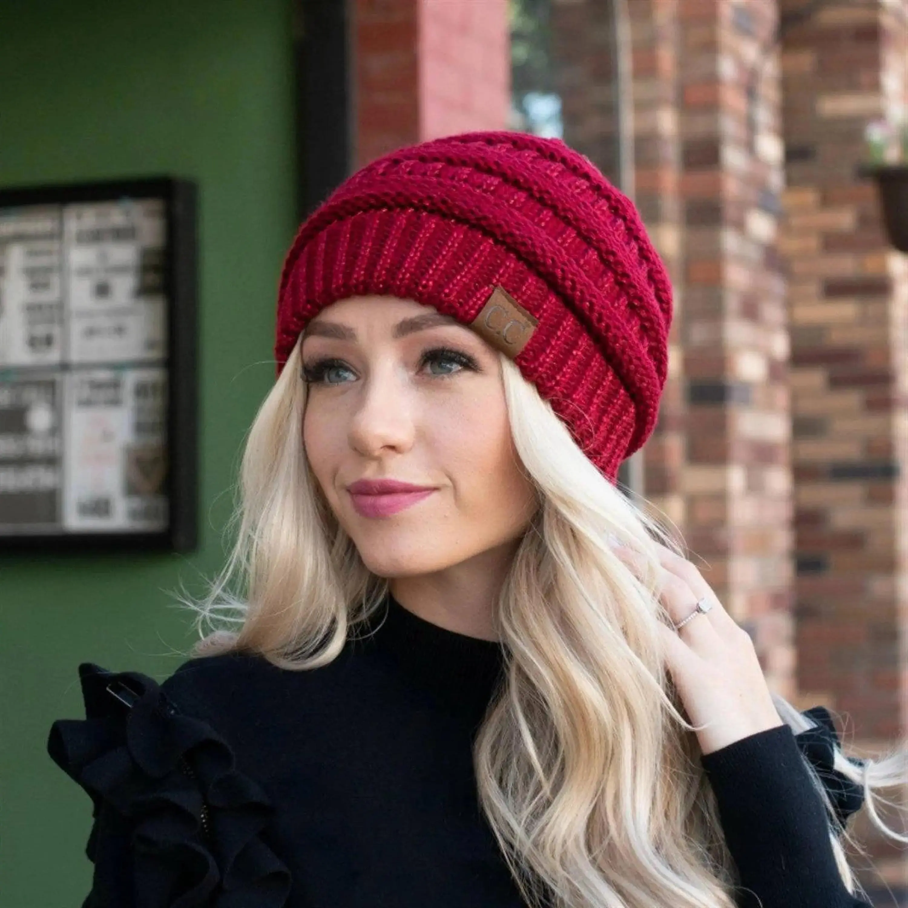C.C® Metallic Cable-Knit Beanie - Unisex Shimmer Winter Hat, Soft Acrylic, One Size