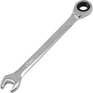12mm Metric Ratchet Wrench - End  72- Ratcheting Combination Wrench - High-Carbon Steel Box Industrial Grade Gear Spanner