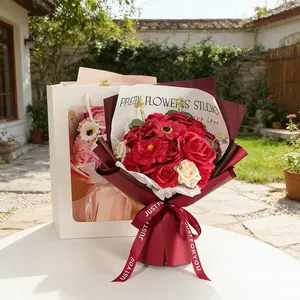 Mother's Day Carnations & Rose Soap Bouquet, Eternal Flowers, Unfading Love, High-End Finished Flower Arrangement, Gift for Mom