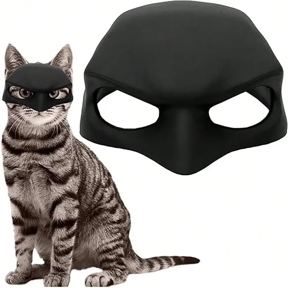 AESS x PETSIN Cat Cosplay Bat Mask Halloween Decoration Gift For Cat Funny Cat Costumes Accessories Reusable Pet Superhero Accessory For Halloween And Photos