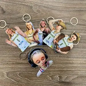 Female Basketball Star Acrylic Keychain, Sporty Aesthetic And Court Style Accessories
