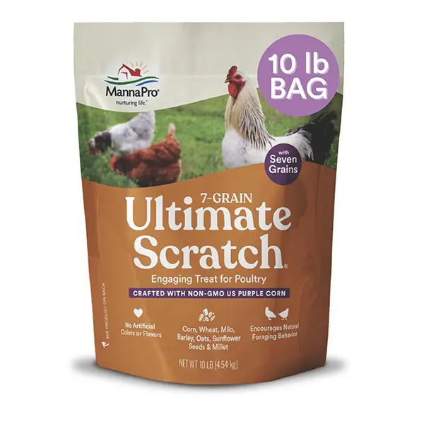7-Grain Ultimate Chicken Scratch, Non-GMO Multigrain Scratch Feed Treat for Chickens, Hens & Backyard Poultry, Natural Blend, 10 lb Bag