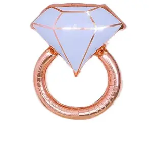 Celebration Balloon Set with Diamond Ring Design and (6 latex glitter balloons). Perfect for Special Occasions and Parties 1 set of 9.