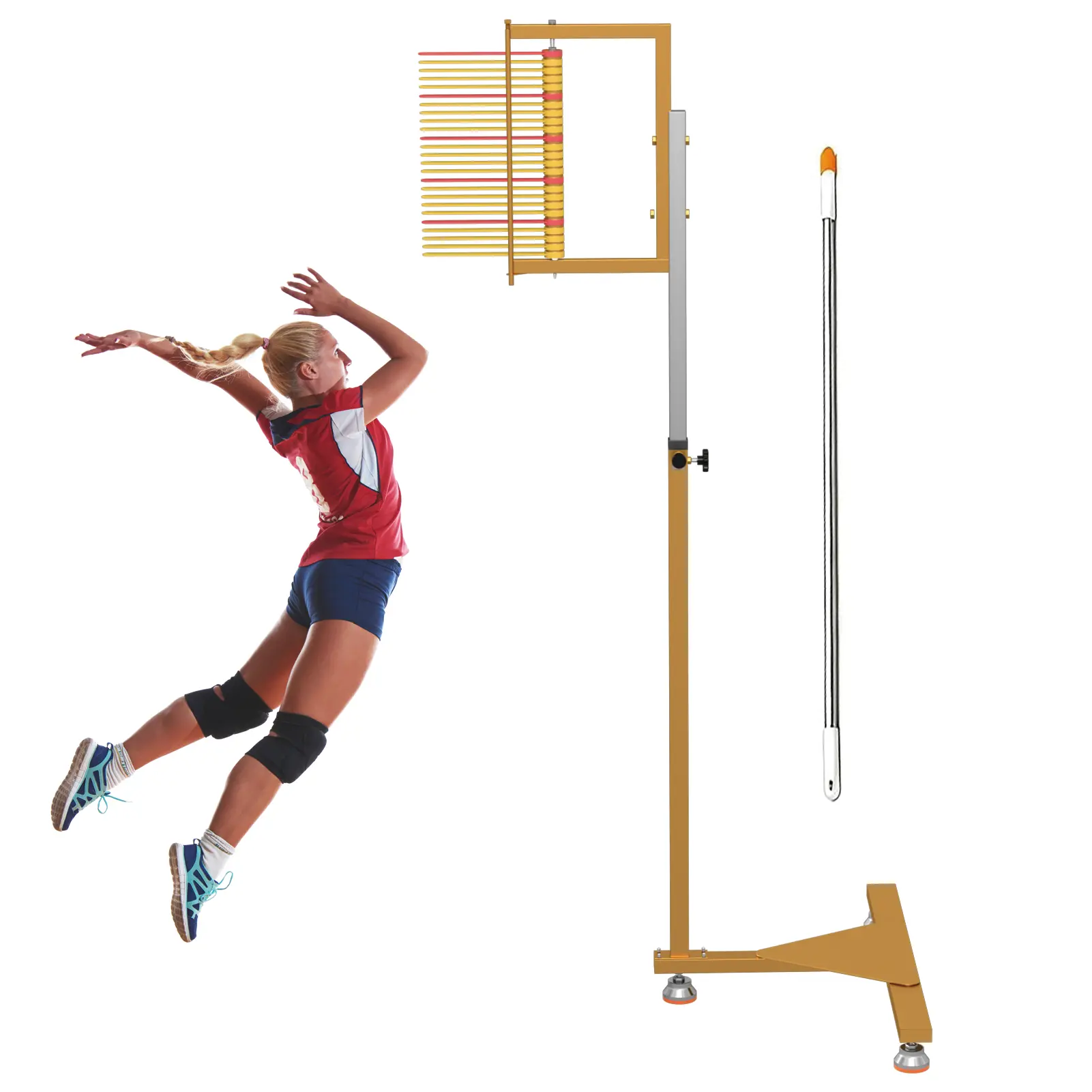 5.9-11.8 FT Jump Measurement Tester, Floor Mounted Vertical Jump Measuring Device, Vertical Jumping Measurement Tool for Volleyball Slam Dunk Jump Training Aid
