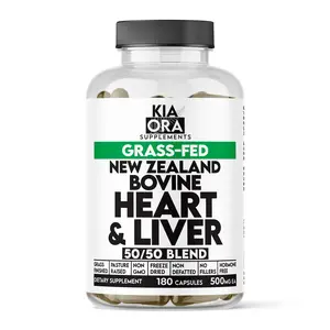 Kia Ora Supplements Cardio Energy | Grass-Fed Bovine Heart & Liver | 180 Capsules