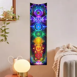 Chakra Pattern Wall Tapestry, 1 Count Colorful Yoga Meditation Wall Hanging, Spiritual Energy Bohemian Style Decorative Wall Hanging, Tapestry Wall Mural