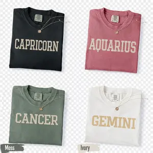 Comfort Colors [Full 12 Zodiac] Minimalist T-Shirt, Star Sign Graphic Tee for Men and Women, Casual Horoscope Outfit, Perfect Gift for Zodiac Lovers, Aries to Pisces Collection