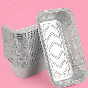 Disposable Aluminum Bread Pans [50 Pack] Heavy Duty Foil Baking Tins Standard Size 8.5" X 4.5" X 2.5" - Perfect for Homemade Cakes & Breads, Premium Quality, Durable & Sturdy
