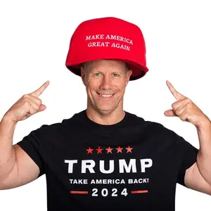 Giant Maga Hat - Red Cotton Hat with "Make America Great Again" Slogan, Comfortable Fit, Large Design for Long-term Wear
