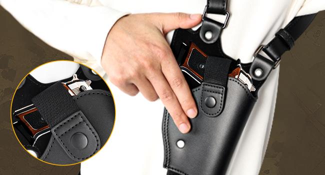 Shoulder Holster for Concealed Carry Adjustable Leather Shoulder Holster with Double Magazine Pouch, Fits 1911, Glock 17/19/23 and Most Similar Size Pistols, for Right Hand Use