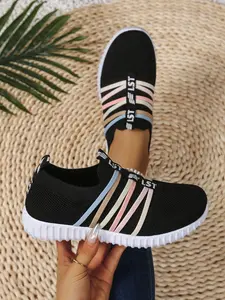 Women's Fashion Lace-Up Low Top Sneakers, Comfortable Breathable Sports Shoes, Casual Round Toe Daily Wear, Trendy Walking Shoes, Casual Training Shoes, Trendy Trainers