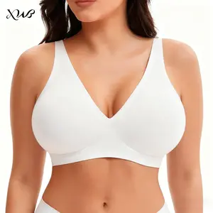 XWB Wireless Seamless Deep V Women's Upward Bra, Wire-Free Push-Up Underwear, Full Coverage, Adjustable T-Shirt Bra, Nylon/Spandex pull  on  bra