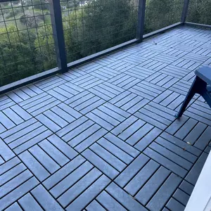 44 PACKS Deck Tiles, Interlocking Patio Flooring, 12"X12"X0.8", Waterproof, Outdoor All Weather, Slip-Resistant, Easy Snap, Easy Install, Easy Clean, For Use In Balcony, Porch, Poolside, Backyard, Indoor, Outdoor
