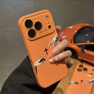 God's Hand and Cross Dopamine Phone Case with Ultra Skin Friendly Touch All Inclusive Lens Shockproof Protective Cover for iPhone 17 Promax 17 Air 16 Plus 15 14 13 12, suitable for both boys and girls.HM113