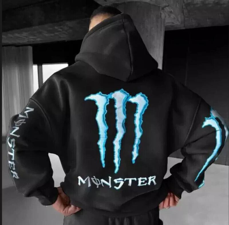 Monster Energy Claw Streetwear Hoodie Unisex Oversized Graphic Pullover Racing Inspired Sport Style Sweatshirt Gift for Car Lovers & Trendy Fans