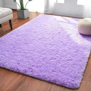 G-DAKE Fluffy Purple Shag Rug Multi Size Soft Plush Carpet Princess Style Bedroom Living Room Bedside Floor Mat Home Decor Rugs For  Teen Room