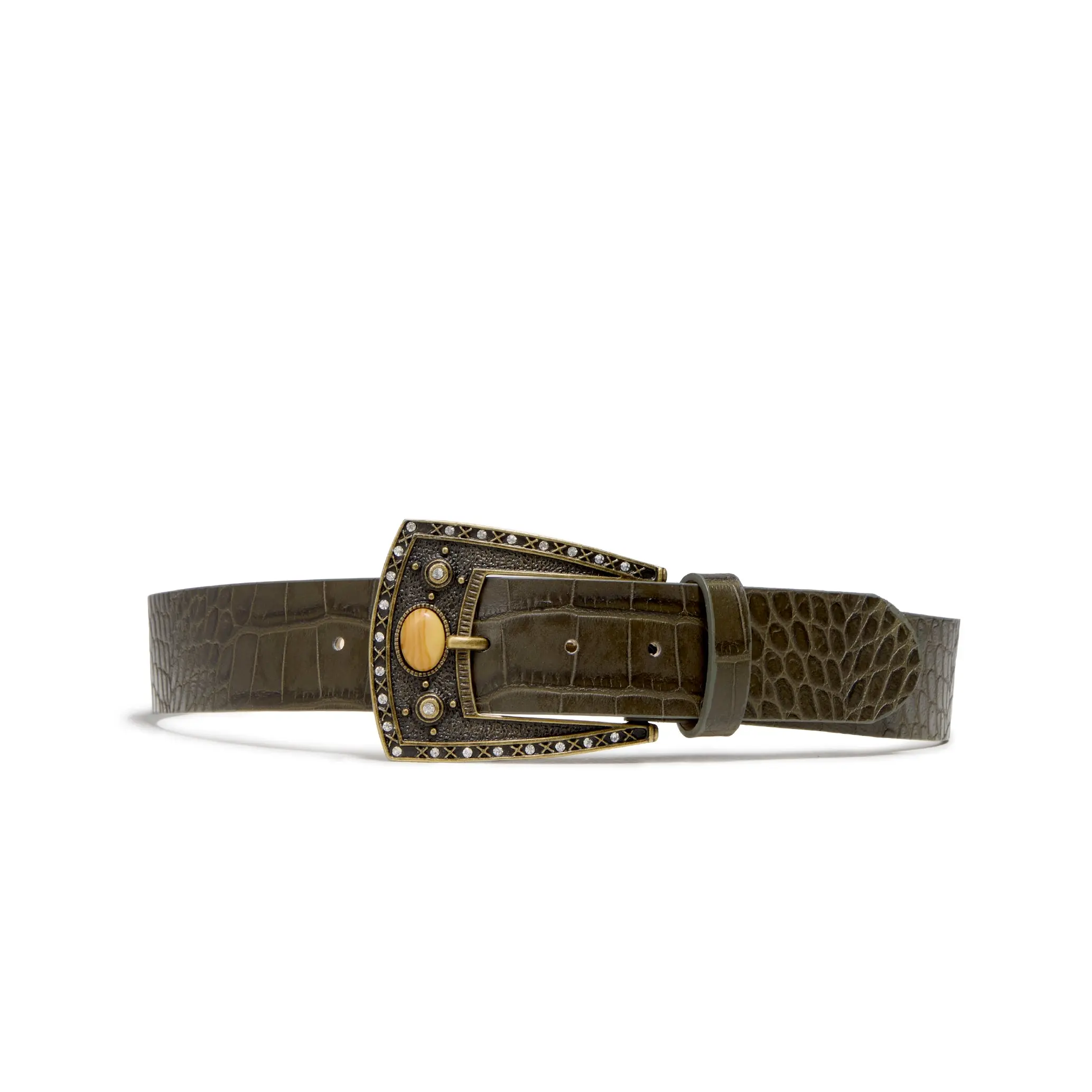 Women's Tigers Eye Italian Crocodile Belt