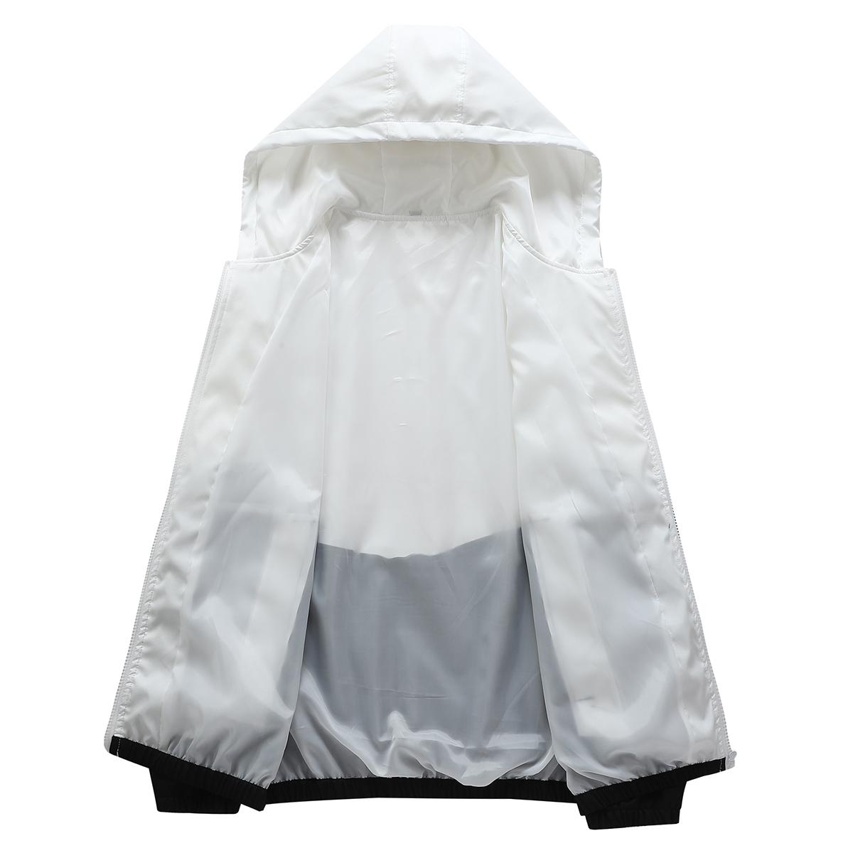 Men's Casual Hooded Jacket and Jogger Pants Set - Colorblock Design, Polyester Fiber, Machine Washable - Ideal for Spring and Autumn, Casual Style, Regular Fit, Spring and Autumn