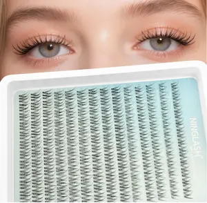 NINGLASH Natural Lash Clusters Wispy Eyelash Cluster 8-12mm Short Lash Clusters Natural Look C Curl Lash Extensions Clear Band 168pcs DIY Eyelash Extension