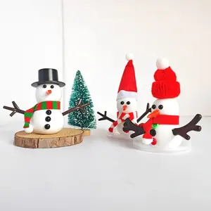 44pcs New Snowman Set, Holiday Party Decoration Kit, DIY Snowman Making Kit, Desktop Prop, Suitable for Daily Parties