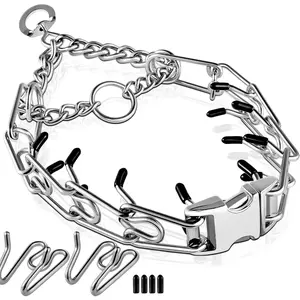 Pinch Collar for Dogs, Prong Training Collar with Quick Release Buckle for Dog Pulling Behavior Correction, Adjustable Pinch Leashes (XL / 23-26" Neck Size)