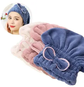 3PC Microfiber Hair Towel Caps - Extreme Soft, Ultra Absorbent, Fast Drying Turban Wraps for Women's Wet Hair, Machine Washable, 1 Size Fits All (Bathroom Home Supplies Microfiber Towel), Shiny, One Size